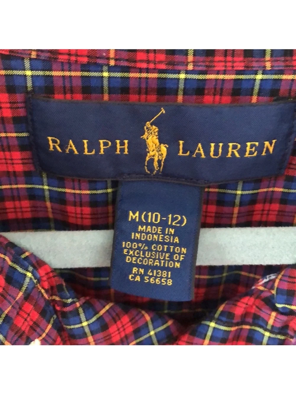 Ralph Lauren Red Plaid Oxford Long Sleeve Button Down Medium 10-12